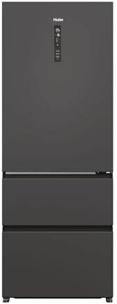 Haier 3D 70 Serie 5, Frigorifero 3 Porte No Frost 528 Litri, My Zone Plus, Cassetti Direct Access, Porta Reversibile, Classe Energetica E, Colore Nero Slate, 190 x 70 x 67,5 cm (AxLxP), HTR5719ENPT