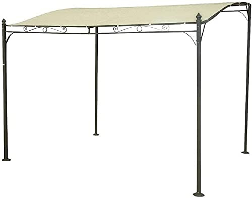 Pergola a Muro 3x2,5 mt con Telo Idrorepellente Tettoia Beige Copertura