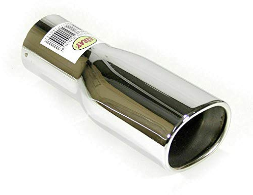 AutoHobby - Embellecedor de tubo de escape universal de acero inoxidable ovalado hasta 47 mm, cromado