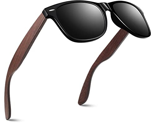 CGID Sonnenbrille Herren Damen Polarisiert Bambus Brillengläser CAT3 CE mit UV400-Schutz für Angeln Fahren