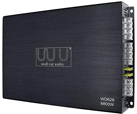 WYYHAA Amplificateur De Voiture 6800W Amplificateur De Voiture À 4 Canaux Audio Stéréo Haut-Parleur De Basse 2/4 Ohm De Classe Stable AB, Gamme Complète, Alliage D'aluminium Reculable DC12V