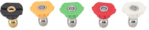 Högtryckstvätt munstycke, 5 st tryckrenare munstycke stora fack form Power Washer Nozzle Tips Rinse Jet Stream Munstycke Kit (0, 15, 25, 40, 65 grader) (055)