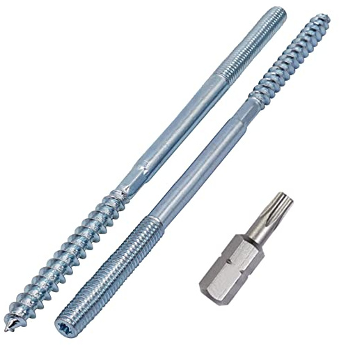 SKIR'CO (10 Stück) Stockschrauben M8 x 250 mm, zweiseitige Gewindestiftschrauben, Doppelkopfschrauben