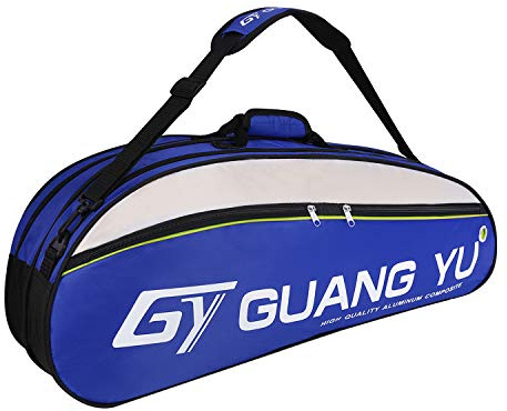 FakeFace Professional Badminton Racket Bag 4-6 Pack Racquet Handbag Waterproof Tennis Racquetball Battledore Sport Duffel Large Capacity Gym Equipment Bag Portable Shoulder Tote Bag with Handle