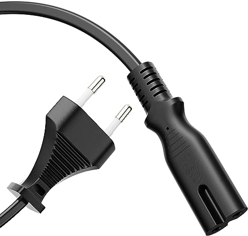 Perfecto Cable de Alimentación Euro, Enchufe Euro recto a Conector IEC C7 recto, Cable de Accesorio para Electrodomésticos, 1.50m, negro