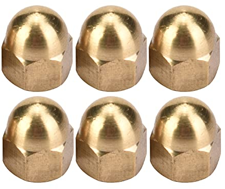 Écrou Borgne M6 Laiton,Kit d'écrous Borgnes en Laiton, Fournitures Industrielles, Capuchon à Tête Bombée, Ensemble d'écrous Hexagonaux, Attaches de Véhicule, Matériel de Serrage (M6 (20 pièces))