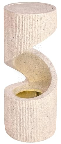 Fuente de Agua para jardín Exterior Cascada con luz LED con Enchufe Resina Beige Winx