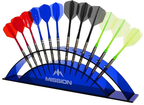 Mission Darts | Darts Station 12 | Für 12 Darts | Acryl Darts Display Bogen | Mehrere Farben erhältlich (Blau)