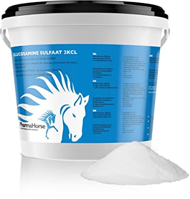 PharmaHorse Glucosamin Sulfat 2KLC | 100% frei von Zuckerzusätzen | 100% reines Glucosamin Sulfat | Dopingfrei | 1000 Gramm