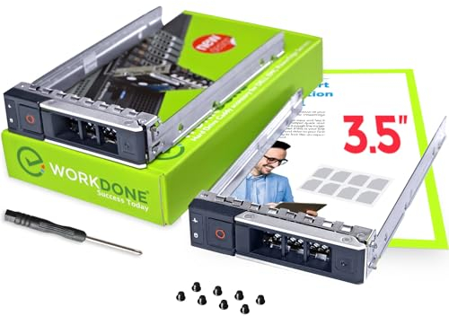WORKDONE 2er Pack - 3,5-Zoll Hard Drive Caddy Tray - kompatibel für Dell PowerEdge Server - 14. Gen R340 R440 R540 R640 R740 R740xd2 R6415 R7415 R7425 - X7K8W Halterung Gehäuseträger