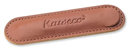 Kaweco Eco 1er Leder Etui Brandy I Stifte Etui passend für die Liliput Serie I Schreibetui aus echtem Leder mit schöner Prägung I schicke & Klassische Stifttasche I Stiftetui 10,7 x 2,9 cm
