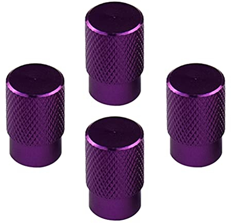 Almencla 4Pcs Auto Reifen Ventilkappen Fahrrad Motorrad Staubdicht Ventildeckel Schutzkappe Auto Zubehör - Lila