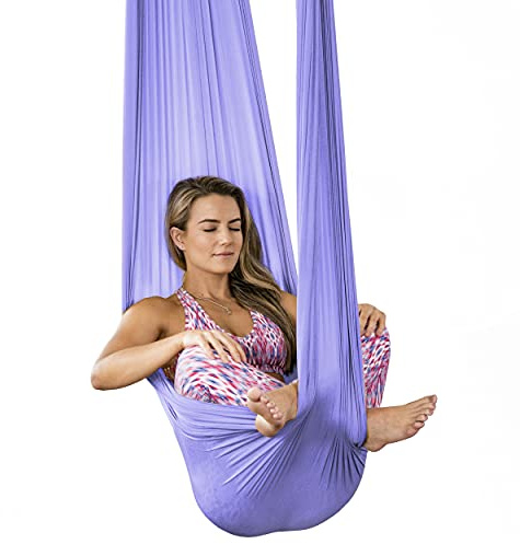 PINC Active Silk - Kit de columpio y hamaca para yoga para mejorar las inversiones de yoga, flexibilidad y fuerza del núcleo, color lila