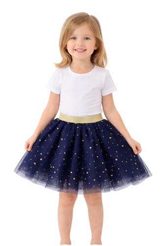 Jupes tutu pour filles - 3 couches étoiles à paillettes, flocons de neige, taille élastique, jupe de danse de ballet pour filles de 2 à 10 ans, rose, noir, bleu, blanc, gris tutu de ballet