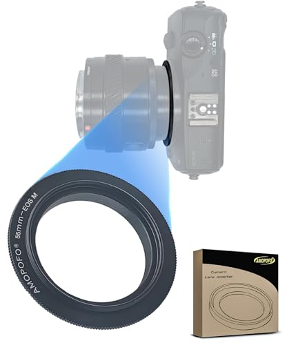 55mm to EF-M Macro Lens Reverse Ring Compatible with EF-M Mount Mirrorless Camera M1 M2 M3 M5 M6 M10 M50 M100 Camera.with 55mm Filter Thread Lens.Macro Shoot