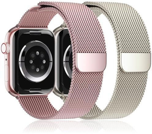 Milanese Loop for Apple Watch Band 40mm 44mm 45mm 41mm iWatch Bands Ultra/Ultra 2 49mm 38mm 42mm Women Men,Magnetic Closure Stainless Steel Metal Mesh Adjustable Strap for Apple watch Series 9 8 7 6 5
