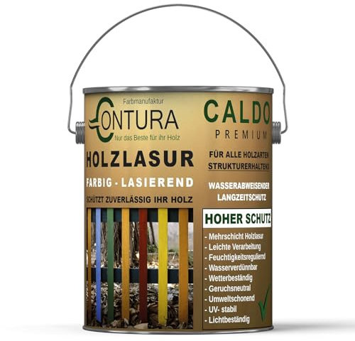 Contura Holzlasur 2,5 Liter Langzeitschutz Lasur + Pinsel Holz Außen Dauerschutzlasur Holzfarbe (Kieselgrau - 10.52)