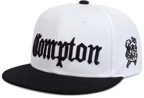 Doniya Fitness Compton Snapback Cap, Hip Hop Baseball Hat, Unisex Adult, Adjustable (UK, Alpha, One Size, White)