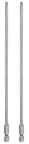 QUARKZMAN 2 Embouts de Tournevis Cruciforme Phillips #2 Ph2 avec Tige Hexagonale de 6,35 mm de Longueur 200 mm en Acier S2 Magnétique pour Tournevis Électrique 4 mm de Diamètre de Tige