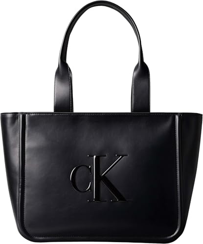 Calvin Klein Donna Borsa Tote Bag Bold Medium con Logo, Nero (Black), Taglia Unica