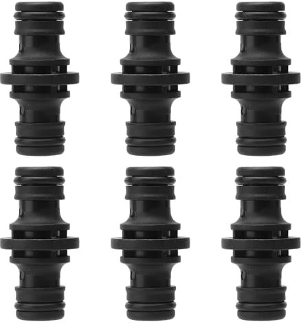 APOMOONS 6 Pezzi Nero Doppia Spina Connettore Tubo da Giardino Connettore Connettore Tubo Doppia Spina Connessioni Tubo di Raccordo per Il Collegamento Tubo di Estensione, Collegamento Tubo Dell'acqua