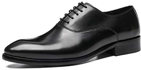 Oxfords Formali in Vera Pelle da Uomo Scarpe da Abito Ufficio Matrimonio Banchetto,Nero,41