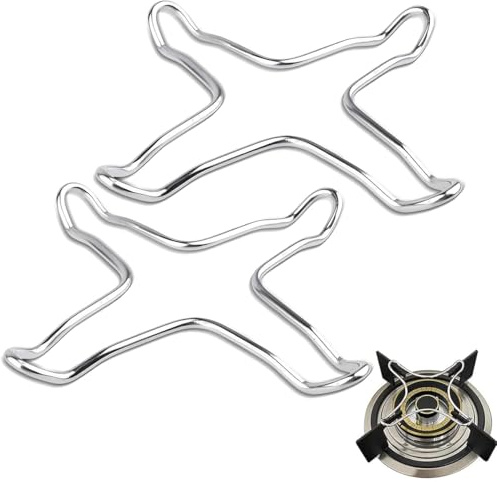 2 Pièces Support Universel pour Cuisinière, Support Gaziniere Gaz,Réducteurs de Gaz en Acier Inoxydable,Support pour Wok,Casserole Support de Poêle à Gaz,pour Cafetière Cuisinière à Gaz Cuisine