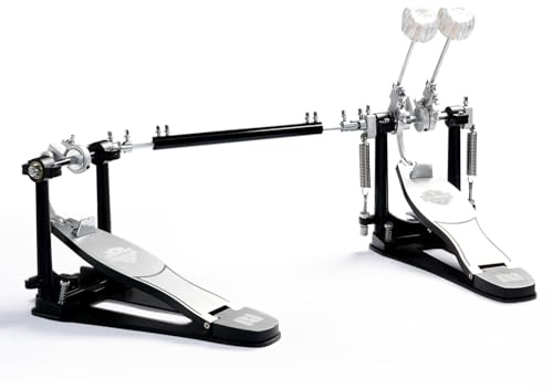 PLADRUBO P800 Direct Drive Double Bass Pedal - Aerospace Grade Materials, One-Piece Construction for Drum Set (Double) Black