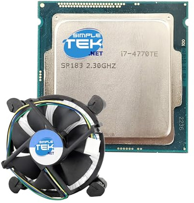 SIMPLETEK - Processore Core i7-4770TE 4ª generazione LGA 1150, 4-core / 8-thread, 2,30 → 3,30 GHz, TDP 45W - Dissipatore incluso (Ricondizionato)