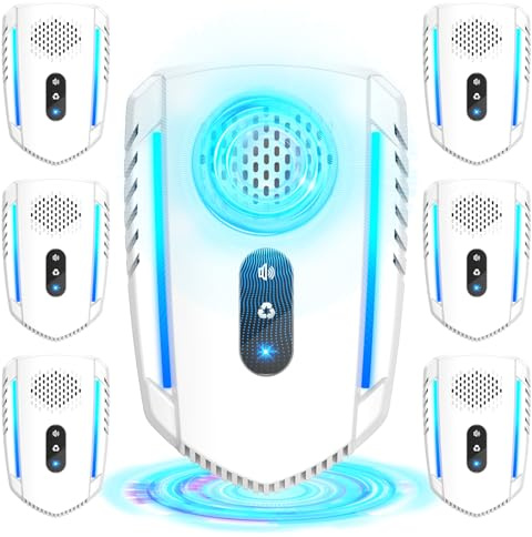 2026 Upgraded Ultrasonic Pest Repellent Indoor Repeller, Mouse Repellent Ultrasonic Plug in, Pest Control Roach, Mouse, Mosquito, Bugs, Mice, Spider, Ant, Rodent, 3 Mode Switching, 6 Pack