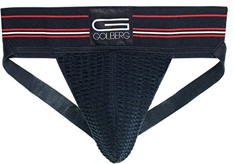 GOLBERG G Mens Athletic Supporter - Naturally Contoured Waistband - (Pitch Black, X-Large / 42-50 Waist) - Single Pack
