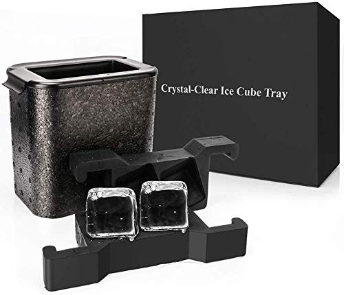 MALAYAS Ice Cube Trays,Black Silicone Giant Ice Ball Cube Maker Use for Whiskey Particles,Best for Freezer,Water,Whiskey,Cocktail and Other Drink (Cube)