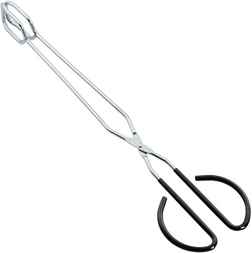 HINMAY Extra lange Scherenzange, 40,6 cm, Edelstahl, Grillzange (schwarz)
