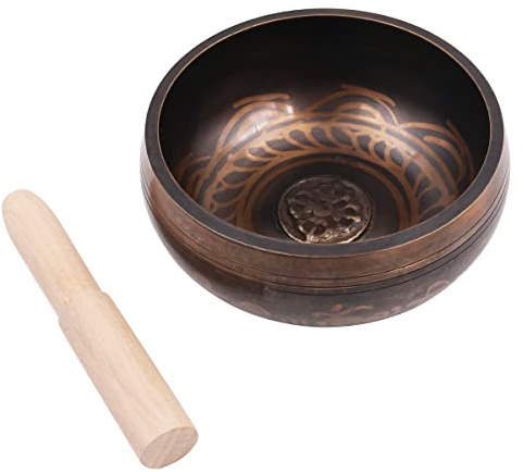 Namvo Tibetansk Sångskål Set med Mallet, Tibetansk Meditations Ljudskål för Healing Bön Yoga och Mindfulness 11,5 cm Diameter