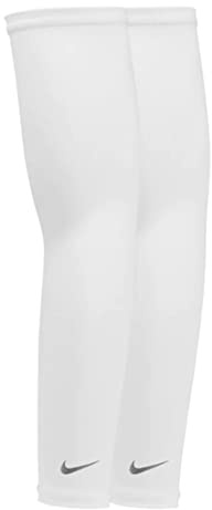 Nike Dri-Fit UV Solar Arm Sleeves - 1 Pair - Unisex - Adult (White, Adult L/XL)