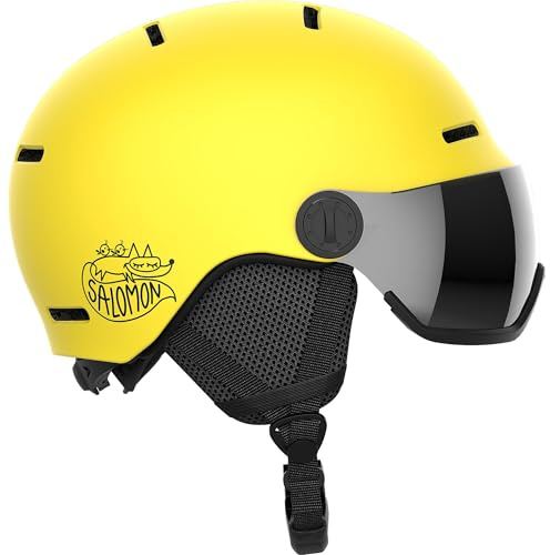 Salomon Orka Visor Casque de Ski pour Enfant, Idéal pour Le Ski et Le Snowboard, Jaune, KS 4953