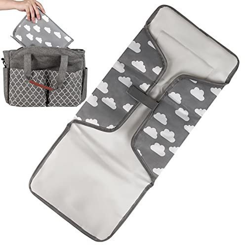 TAYSTE Travel Changing Pad,Built-in Pillow New Born Essentials for Baby | Collapsible Changing Pad with Smart Wipes Pocket, Waterproof Travel Changing Kit - Baby Gift