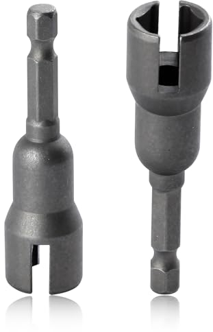 SPEEDWOX 2PCS Power Wing Nut Driver Set 1/4 Inch Hex Shank Steel Drills Bits Wing Nuts Drill Bit Socket Wrenches Tools Slot Set for Panel Nuts C Hook Bolts Eye Screws Q-Hanger