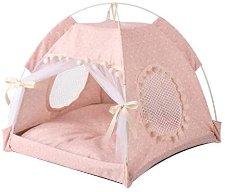 Tienda de campaña para gatos, para perros, tipi y gatos, cama para mascotas, para cachorros, princesas, casa de campaña lavable para verano, mascotas, gatos, interiores, para tamaño pequeño y mediano
