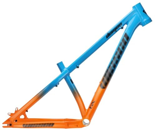 ZECHAO Aluminium Alloy XC Hard Tail Bike Frame, 26/27.5IN MTB Bicycle Land Slope Frame 44-56mm Quick Release Rear Spacing 135X9mm(Orange Blue)