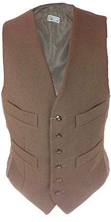 MB Clothing Mens Moleskin Waistcoat Satin Lining Back with Buckle 4 Pockets 6 Front Buttons Smart Casual Wear Sizes S Chest 36/38 M
