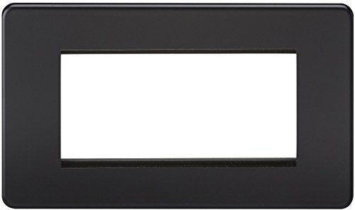 Knightsbridge SF4GMB Screwless 4G Modular Faceplate, 230 V, Matt Black