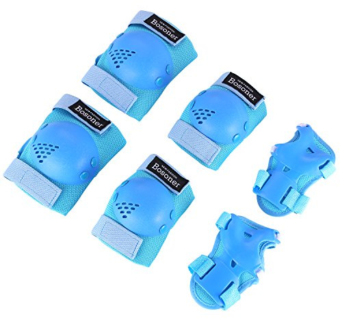 BOSONER Kids/Youth Knee Pads Elbow Pads Wrist Guards Set for 3-15 Years, Child Protective Gear Set for Multi-Sports Outdoor, Roller Skates, Cycling, BMX Bike, Skateboard, Inline Skating, Scooter