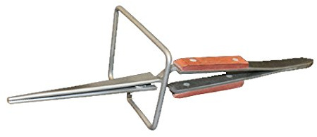 Fibre Grip Cross Lock Tweezers Straight with Stand Soldering Tweezers Jewellery