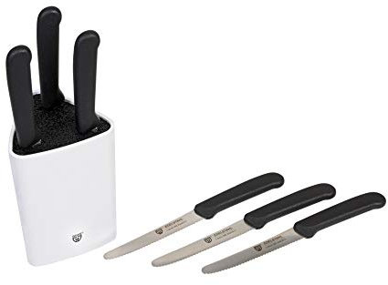 Gräwe Petit presentoir couteaux universel avec 6 couteaux de petit-déjeuner Bloc à couteaux avec 7 couteaux Noir