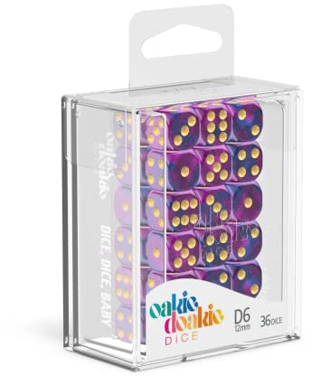 Oakie Doakie Dice D6 Dice 12 mm Gemidice - Amethyst (36) Role Playing Board