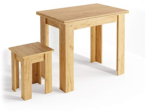 Vicco Esstisch mit Stuhl Roman, Küchentisch, Sand, 90 x 60 cm