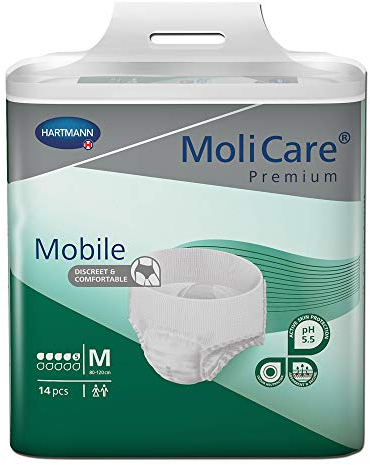 MoliCare Premium Mobile Einweghose: Diskrete Anwendung bei Inkontinenz für Frauen und Männer; 5 Tropfen, Gr. M (80-120 cm Hüftumfang), 14 Stück