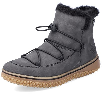 Rieker Damen Winterstiefel Z4278, Frauen Stiefel,uebergangsschuhe,Winterboots,fellboots,Fellstiefel,warm,gefüttert,Boots,grau (45),40 EU / 6.5 UK