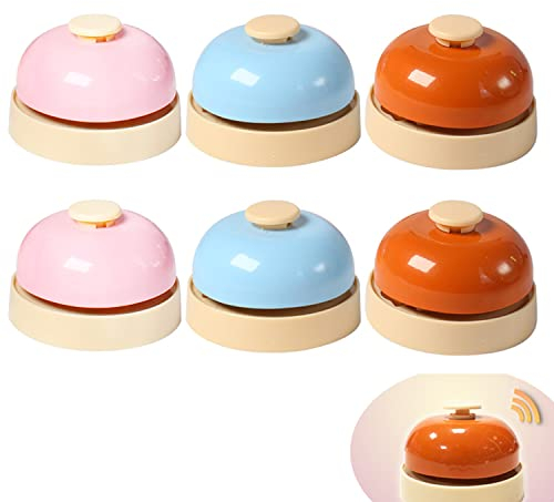 Tischglocke,Yiyifor 6 Stück Rezeptionsklingel mit Knackigem Klingeln Gefertigt Service Glocke Stark und Langlebig Tischklingel für Küche Restaurants Hotels Bars